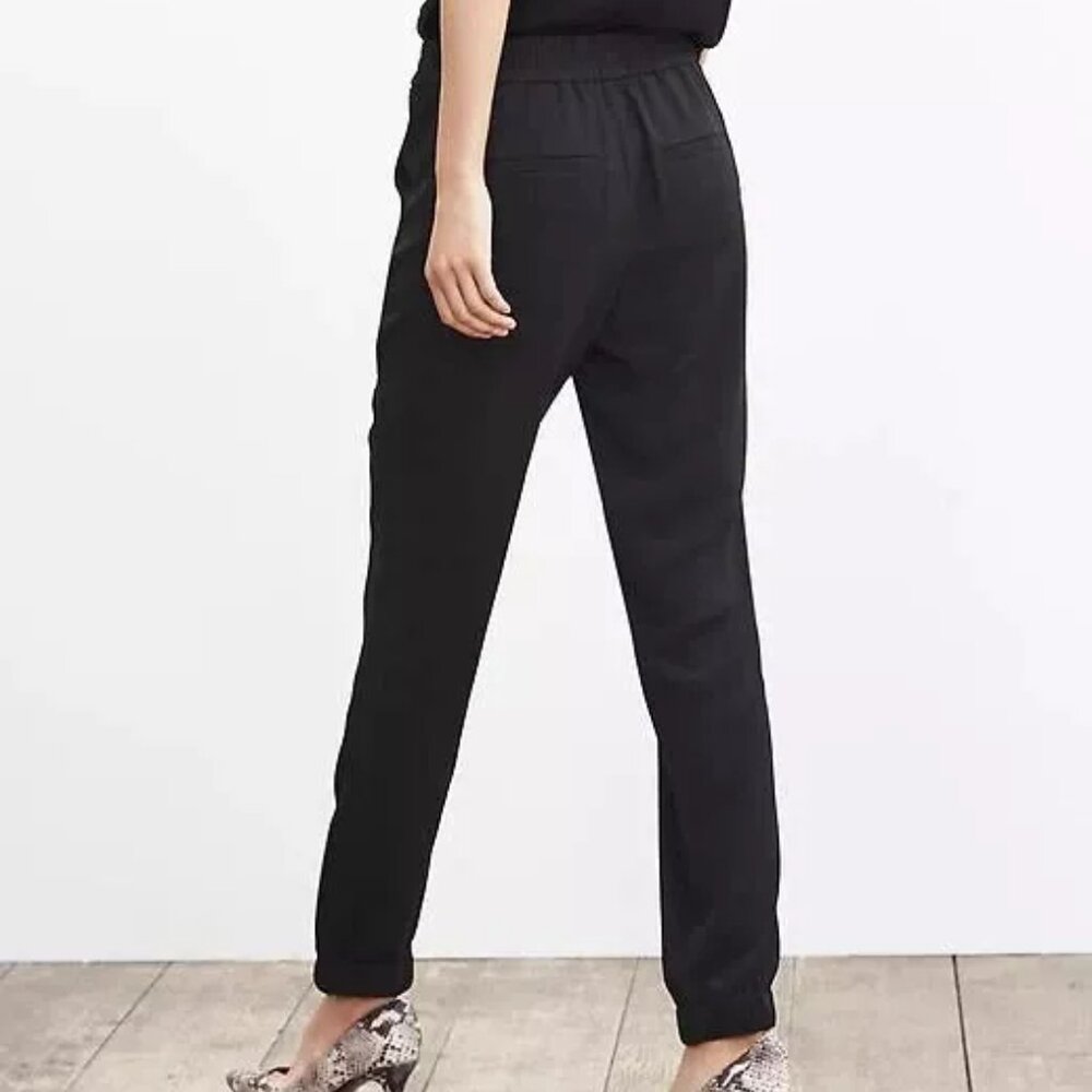 BR Pants Womens Black Pull On Dress Pants Jogger Preppy 2P 2 Petite